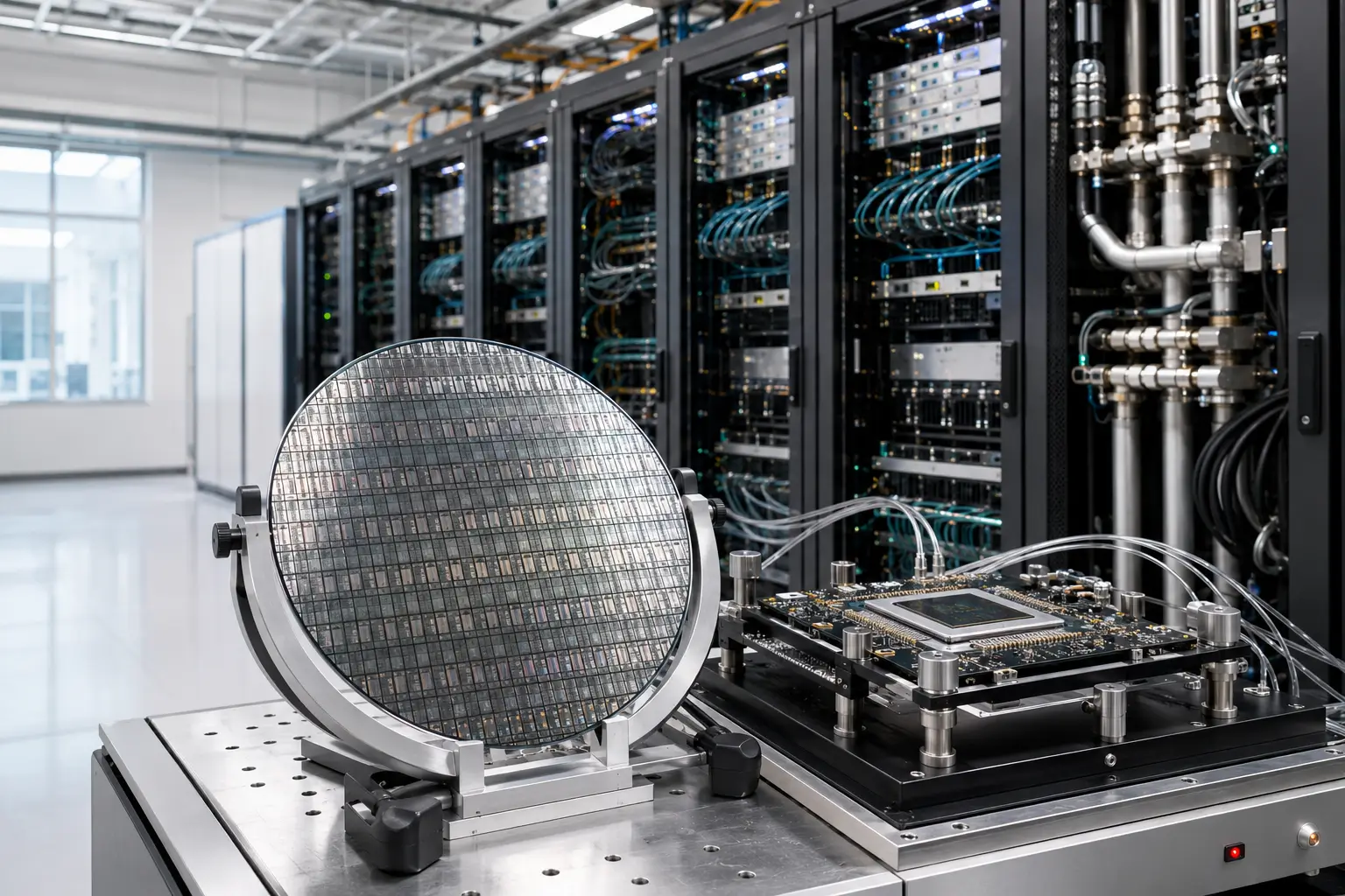 Semiconductor wafer, processor and data-center infrastructure