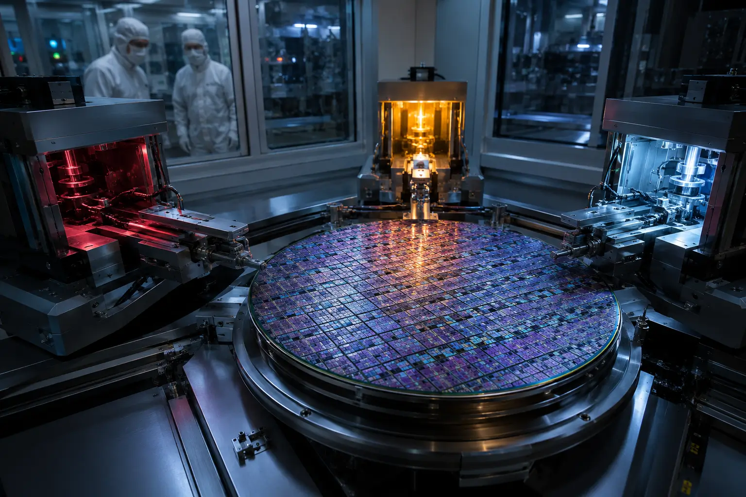 Advanced semiconductor chip manufacturing inside a precision fabrication facility