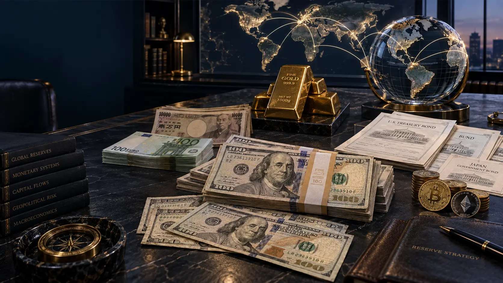 US dollar banknotes representing global reserve diversification and the changing international monetary system